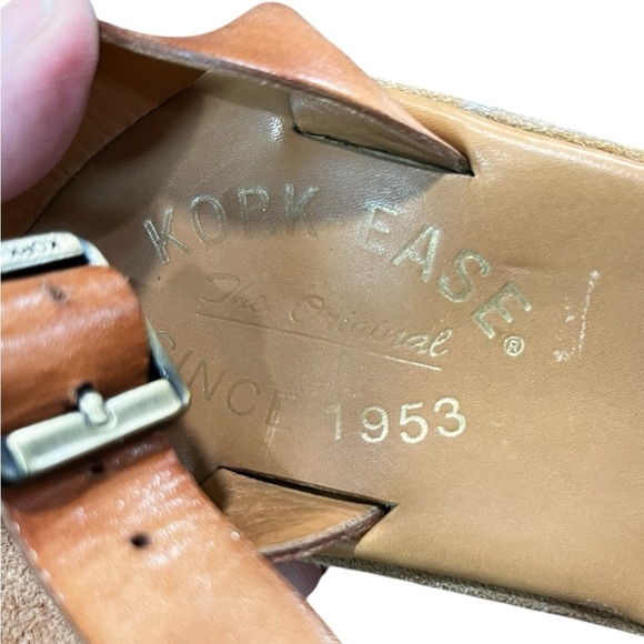 Summer sandals Kork-Ease Tan leather Wedge straps - Picture 6 of 8